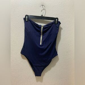 MELISSA ODABASH NAVY strapless one piece SWIMSUIT SIZE 10